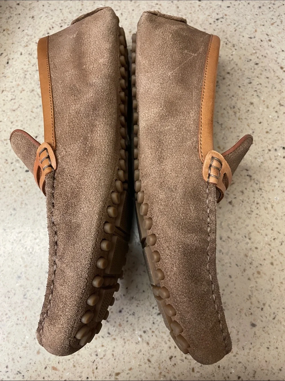 ALDO Brown Suede Men’s Slip-On Loafers with Tan Trim
